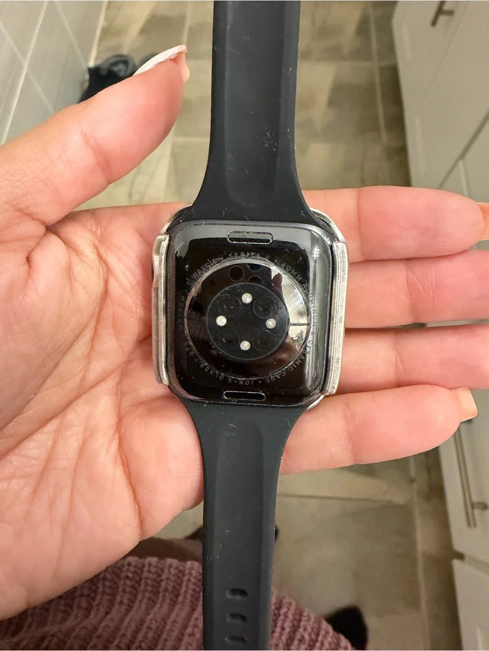 Black Apple Smartwatch with Black Silicone Band